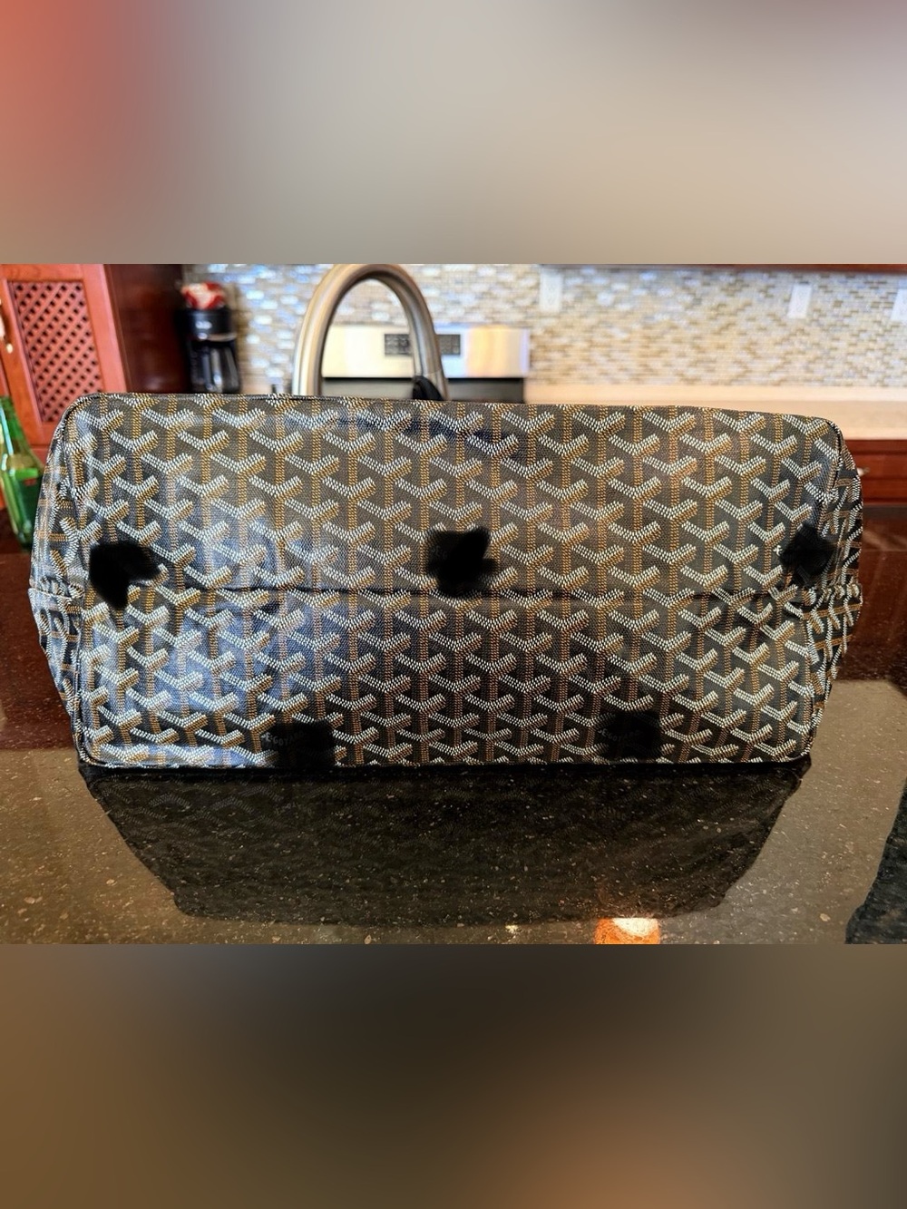 Black Patterned Tote Bag - Picture 2 of 6